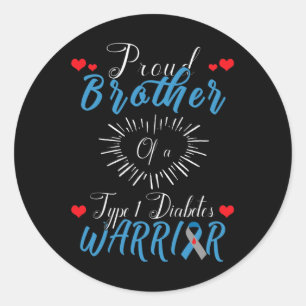 Proud Bruder eines Typ-1-Diabetes-Kriegers Awarene Runder Aufkleber