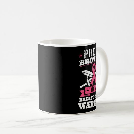 Proud Bruder von Brustkrebs Krieger rosa Awaren Kaffeetasse (VorderseiteRechts)
