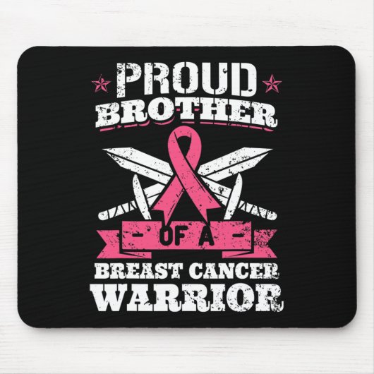 Proud Bruder von Brustkrebs Krieger rosa Awaren Mousepad (Vorne)