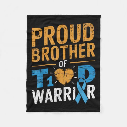Proud Bruder von T1d Warrior Awareness Awareness S Fleecedecke (Vorderseite)