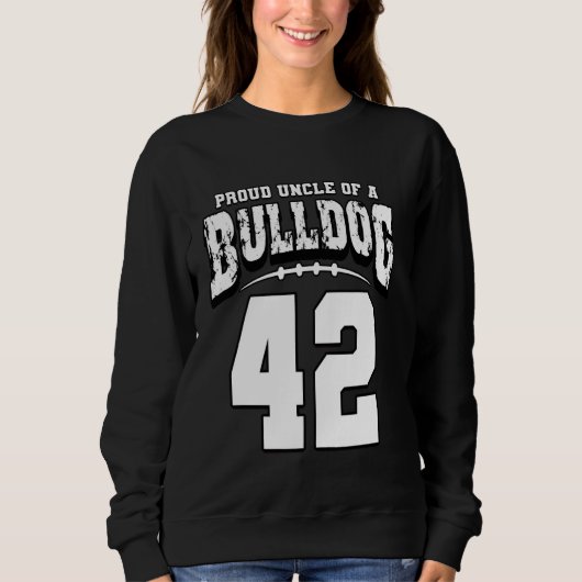Proud Bulldog Football Onkel von Spieler 42 Sweatshirt (Vorderseite)