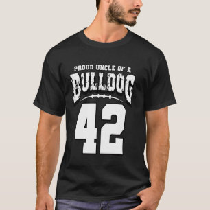 Proud Bulldog Football Onkel von Spieler 42 T-Shirt