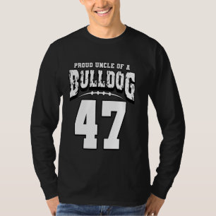 Proud Bulldog Football Uncle of Player 47 T-Shirt