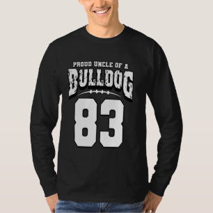 Proud Bulldog Football Uncle of Player 83 T-Shirt