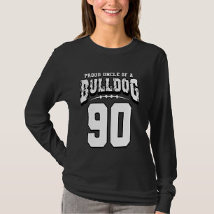 Proud Bulldog Football Uncle of Player 90 T-Shirt