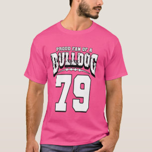Proud Bulldog Fußballfan von Spieler 79 T-Shirt