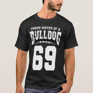 Proud Bulldog Fußballister des Spielers 69 T-Shirt