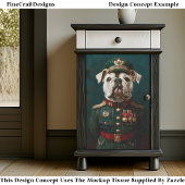 Proud Bulldog, Militärische Uniform CF2 Decoupage Seidenpapier
