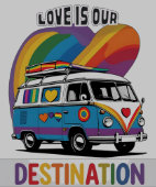 Proud Camper - Rainbow RV Pride T - Shirt (Saum)