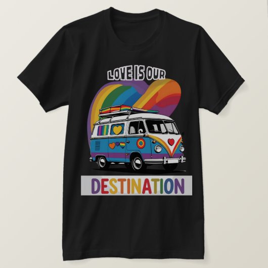 Proud Camper - Rainbow RV Pride T - Shirt (Design vorne)