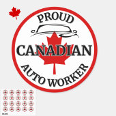Proud Canadian Auto Worker Maple Leaf Kanada Runder Aufkleber