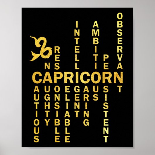 Proud Capricorn Zodiac Eigenschaften Astrologie Poster (Vorne)