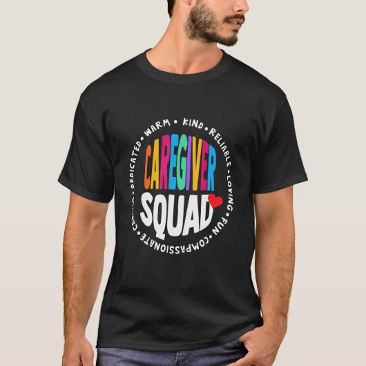 Proud Caregiver Squad Nurse Appreciation Week Hear T-Shirt (Vorderseite)