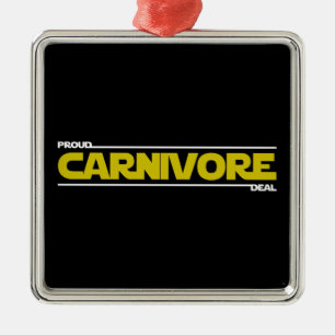 Proud Carnivore. Deal. Ornament Aus Metall