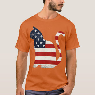Proud Cat 4. Juli American Flag Collections T-Shirt
