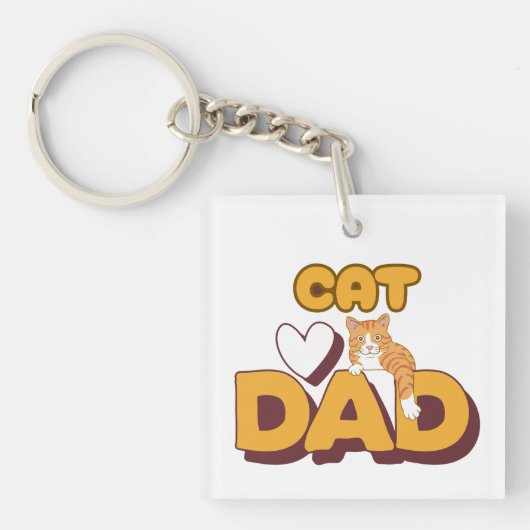 Proud Cat Dad Father's Day Double-Sided  Schlüsselanhänger (Vorderseite)