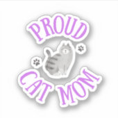 Proud Cat Mama Aufkleber (Vorderseite)