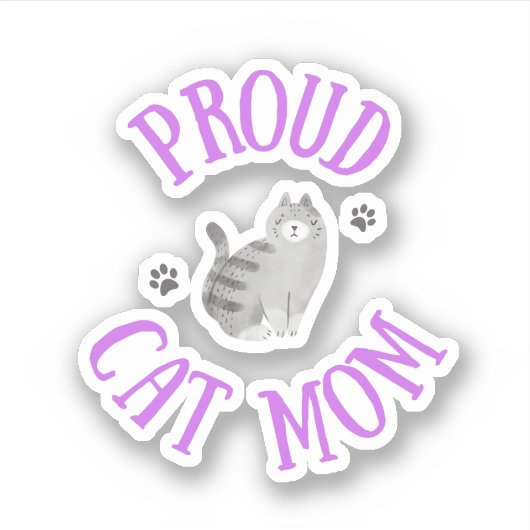 Proud Cat Mama Aufkleber (Vorderseite)