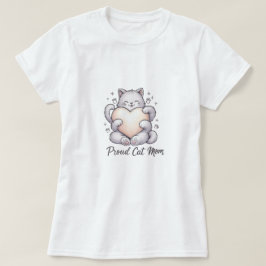 Proud Cat Mama Herz Hug T - Shirt