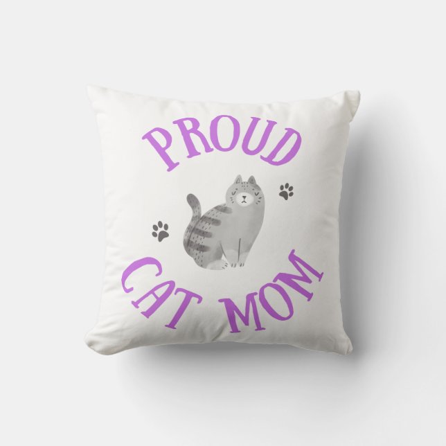 Proud Cat Mama Kissen (Vorderseite)