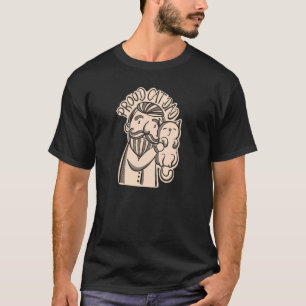 Proud Cat Vater Hand Gezeichnet Beardy Vater Umarm T-Shirt