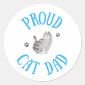 Proud Cat Vater Runder Aufkleber (Vorderseite)