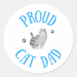 Proud Cat Vater Runder Aufkleber