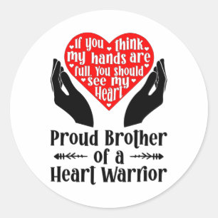 Proud Chd Warrior Brother Congenital Heart Disease Runder Aufkleber
