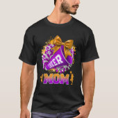 Proud Cheer Mama Lila Gold Pom Pom Megaphone Coqu T-Shirt (Vorderseite)