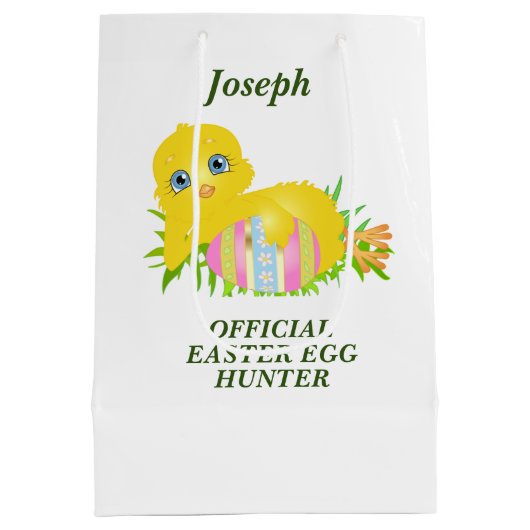 Proud Chick Oaster Egg Hunt Mittlere Geschenktüte (Rückseite)