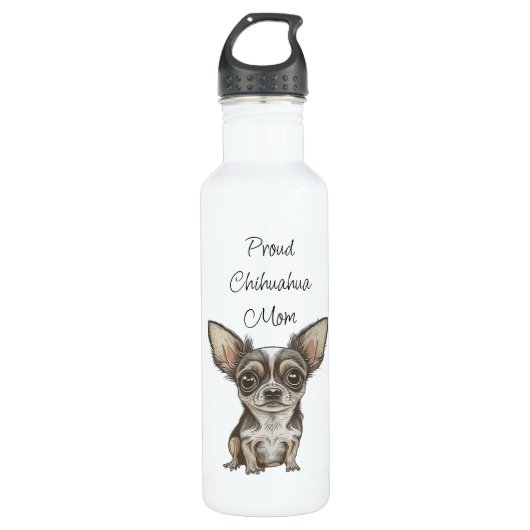 Proud Chihuahua-Mama Edelstahlflasche (Vorderseite)