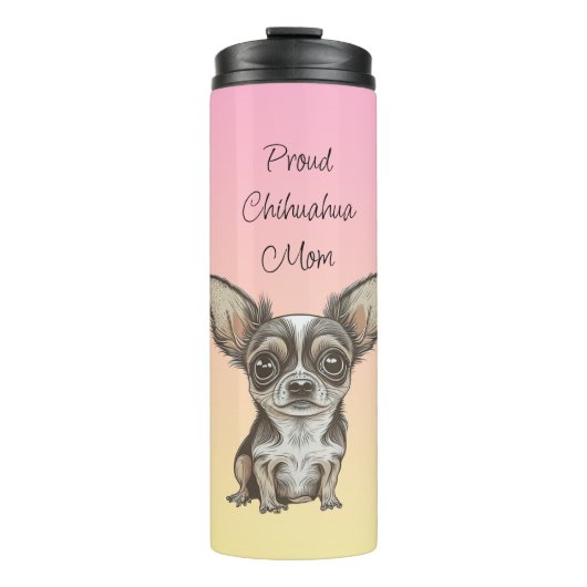 Proud Chihuahua-Mama Thermosbecher (Vorderseite)