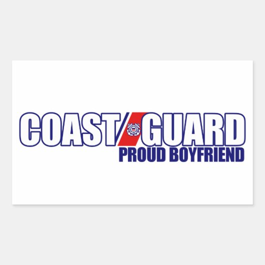 Proud Coast Guard Boyfriend Rechteckiger Aufkleber (Vorderseite)