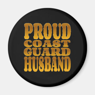 Proud Coast Guard Mann in Gold Magnet
