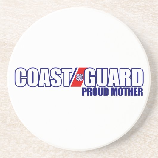Proud Coast Guard Mutter Sandstein Untersetzer (Vorne)