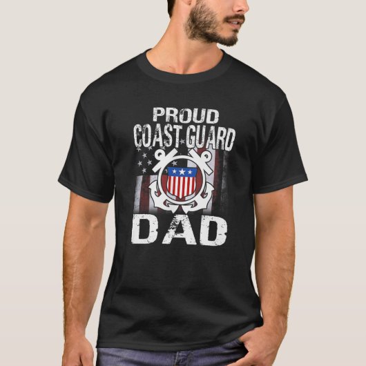 Proud Coast Guard Vater T-Shirt US Coast Guard Vet (Vorderseite)