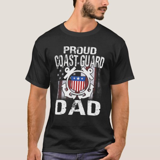 Proud Coast Guard Vater T-Shirt US Coast Guard Vet (Vorderseite)