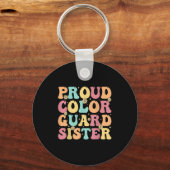 Proud Color Guard Sister - Groovy Colorguard's Sis Schlüsselanhänger (Vorderseite)