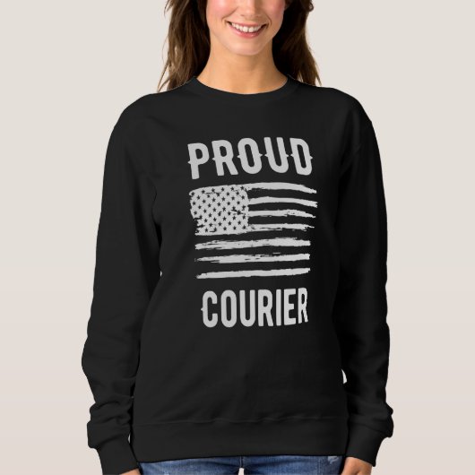 Proud Courier Profession American Flag Premium Sweatshirt (Vorderseite)