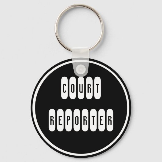 Proud Court Reporter Schwarz-weißer Schlüsselanhän Schlüsselanhänger (Vorderseite)