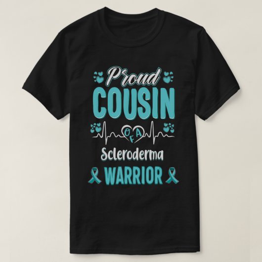 proud Cousin Scleroderma warrior awareness ribbon T-Shirt (Design vorne)