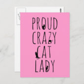 Proud Crazy Cat Lady Postkarte (Vorne/Hinten)