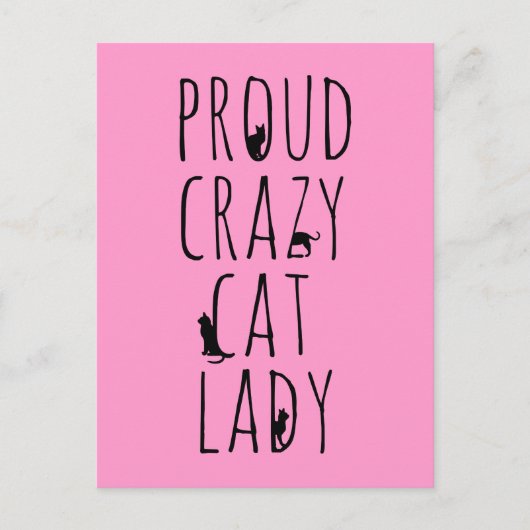Proud Crazy Cat Lady Postkarte (Vorderseite)