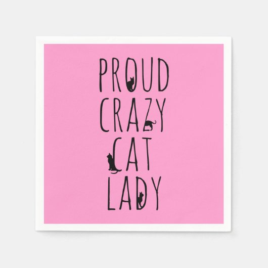 Proud Crazy Cat Lady Serviette (Vorderseite)