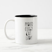 Proud Crazy Cat Lady Zweifarbige Tasse (Links)