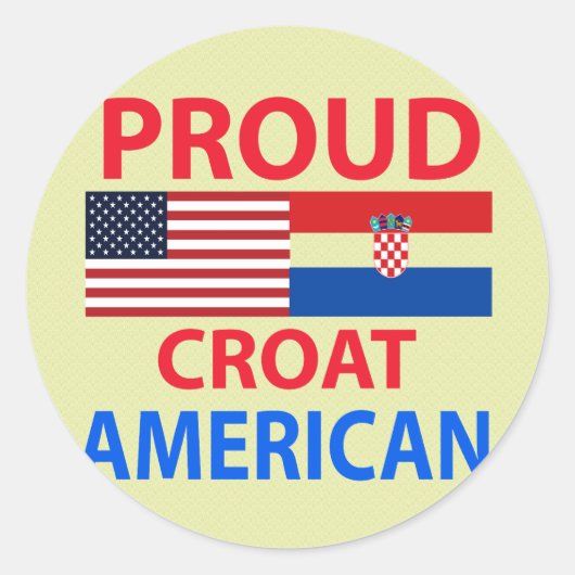 Proud Croat American Runder Aufkleber (Vorderseite)