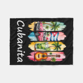 Proud Cubanita Cuban Flag Guitar Mojito Car Design Fleecedecke (Vorderseite (Horizontal))