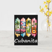 Proud Cubanita Cuban Flag Guitar Mojito Car Design Karte (Gelbe Blume)