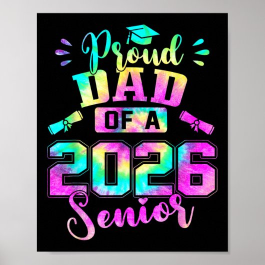 Proud Dad 2026 Senior Graduation Diploma Learning  Poster (Vorne)