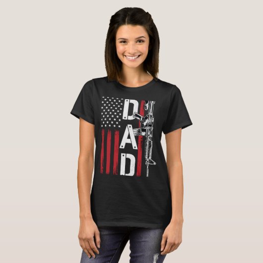 Proud Dad Daddy Gun Rights AR 15 T-Shirt (Vorne ganz)